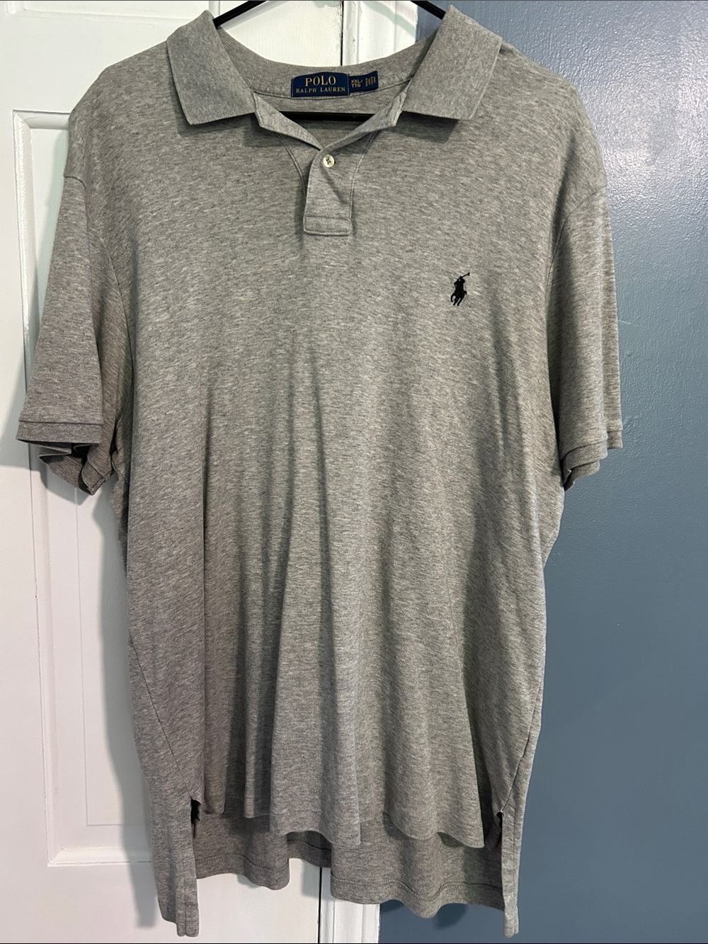 Polo by Ralph Lauren Men’s Light Grey Polo Shirt with Navy Pony